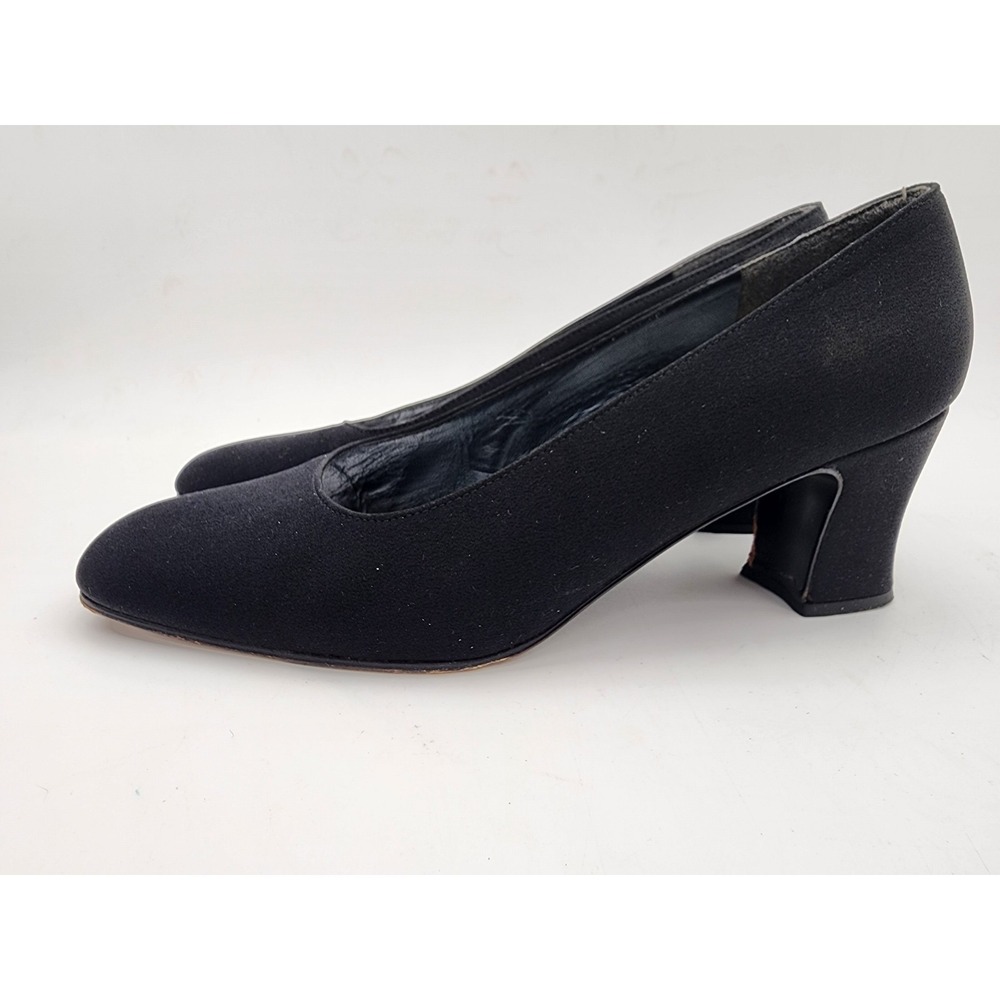 Stuart Weitzman Women's Black Fabric Block Heels Size 7.5 B